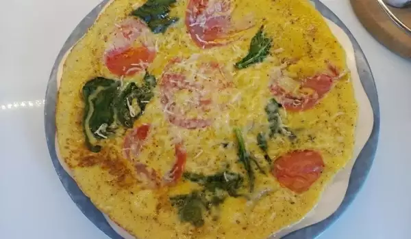 Schnelles Spinat Omelette mit Tomaten