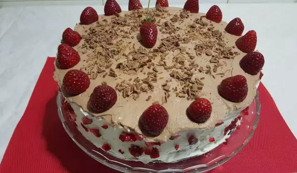 Torte mit Schokolade und Erdbeeren
