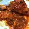 Lammbraten mit roter Soße