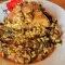 Lammfleisch mit Spinat und Reis