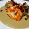 Artischocken mit Garnelen und Jamón in einer zarten Creme