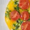 Omelette mit Spinat, Tomate und Feta