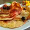 Bananen Pfannkuchen mit Heidelbeeren