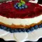 Käsekuchen mit Mascarpone und Blaubeermarmelade