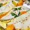 Seebarschfilets mit Zitrusfrüchten im Ofen