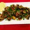 Gebratene Champignons mit Butter und Sojasoße