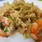 Mafaldine mit Garnelen al Ajillo
