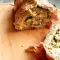 Fleischrolle mit Füllung und Bacon überbacken