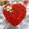 Reistorte mit Erdbeeren und Rosensirup