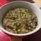Porridge mit Pilzen, Spinat und getrockneten Tomaten