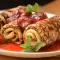 Pfannkuchen mit kochendem Wasser zubereitet