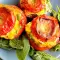 Gefüllte Tomaten mit Eier und Spinat