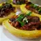 Vegane gefüllte Kartoffeln mit Pilzen