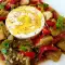 Salat mit gerösteten Auberginen und Ziegenkäse