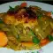 Hähnchen mit grünen Bohnen im Ofen