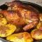 Knuspriges Brathähnchen mit Kartoffeln