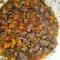 Hähnchenherzen mit Pilzen und Zwiebeln