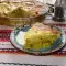 Moussaka mit Reis, Zucchini und Auberginen