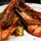 Riesengarnelen im Wok