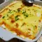 Auflauf mit Paprika und halben Eiern