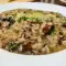 Risotto mit Herbsttrompeten Pilzen