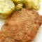 Hackfleischschnitzel mit gedämpften Kartoffeln