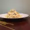 Spaghetti mit Hähnchen, Pilzen und Sahnesoße