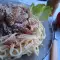 Spaghetti mit Hähnchen und Spinat