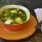 Spinatsuppe mit ausgeflockten Eier