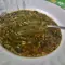 Spinatsuppe mit Reis und Karotten