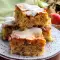 Apfelkuchen mit Eier und Walnüssen
