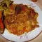 Schweinefleisch mit grünen Bohnen und Kartoffeln