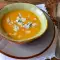 Kürbiscremesuppe mit Parmesan und Gorgonzola