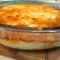 Auflauf mit Kartoffeln, Speck und Sahne