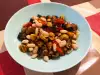 Salat mit gerösteten Auberginen und Bohnen