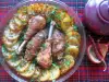 Hähnchenschenkel mit aromatischen frischen Kartoffeln