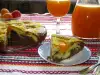 Zweifarbiger Kuchen mit Aprikosen