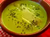 Cremesuppe aus Zucchini und Avocado mit aromatischem Käse
