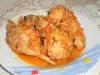 Kanincheneintopf in Tomatensoße und Gemüse
