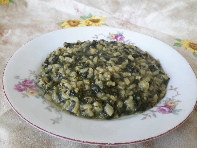 Vegetarischer Spinat mit Reis