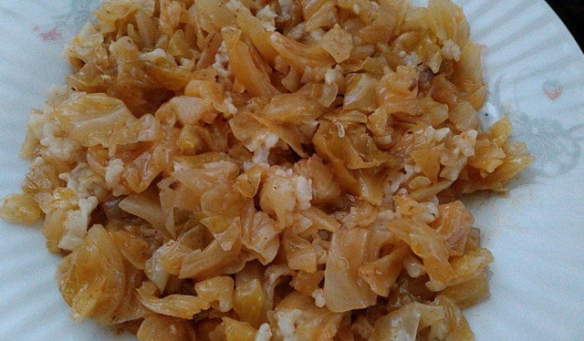 Sauerkraut mit Reis im Ofen