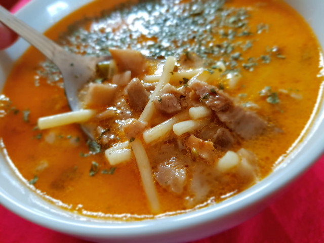 Pilzsuppe mit Austernseitlingen und Speck