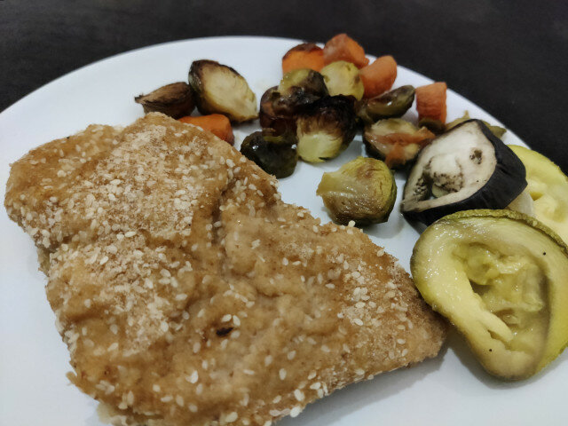 Hähnchenschnitzel mit Gemüse im Ofen